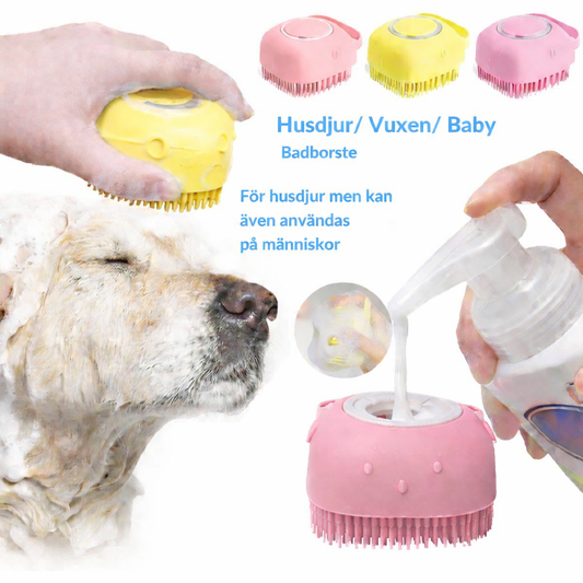 2-i-1 Silikon Massagehandske för Hund & Katt